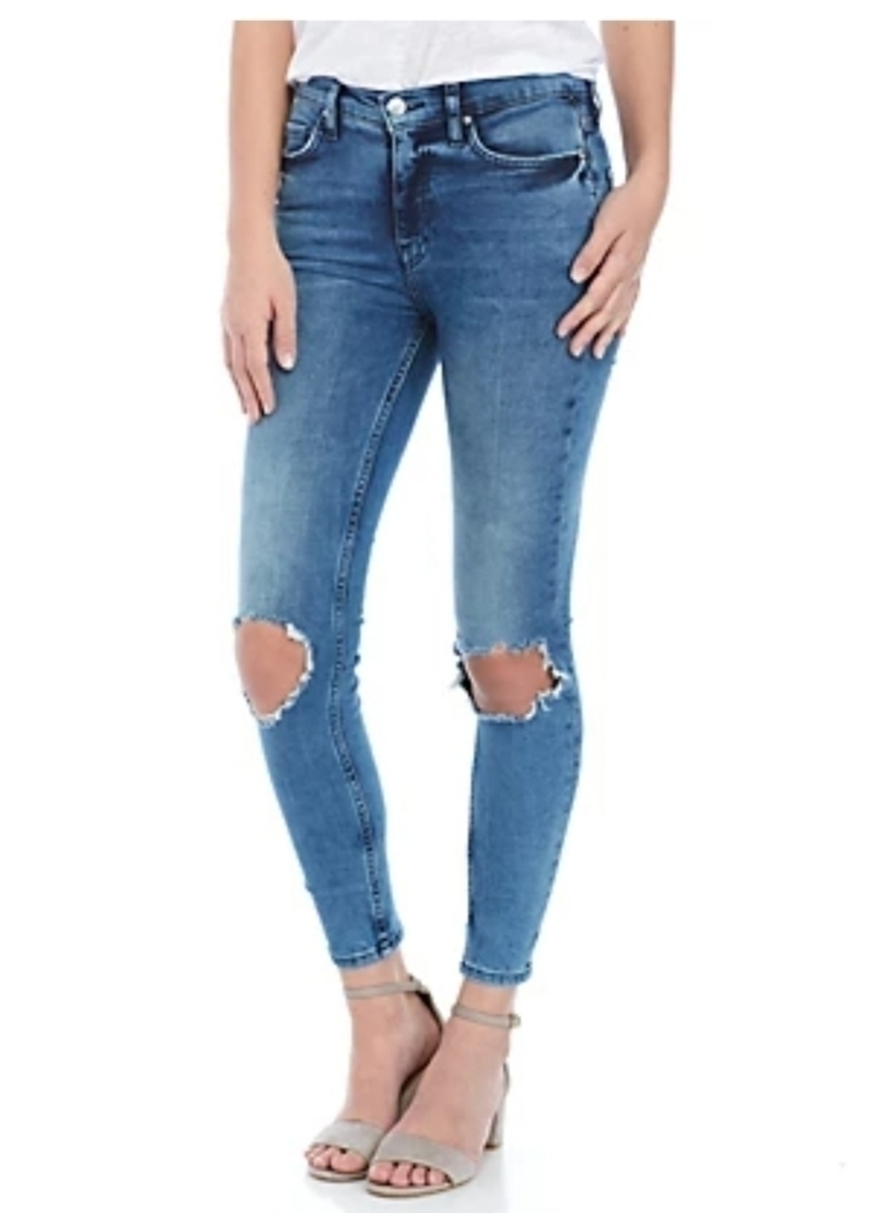 New Free People High Rise Busted Skinny